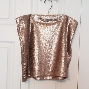 Metallic gold skirt